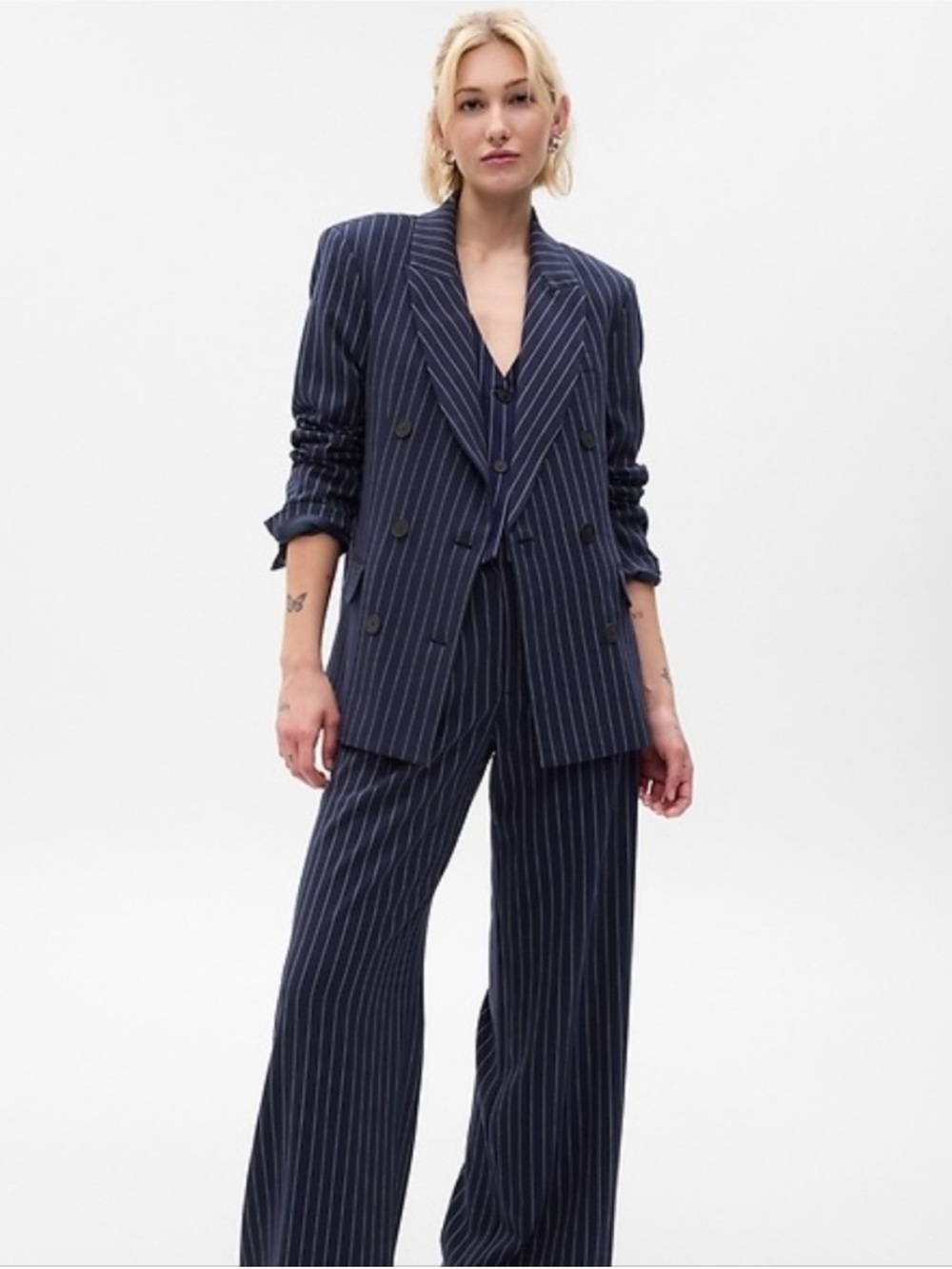 NWT Gap size 8 pinstripe double breasted blazer